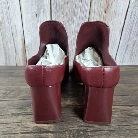 Tory Burch Finley 65mm Rod Calf Leather Slip On Mule Women's 8.5 M Port Royal